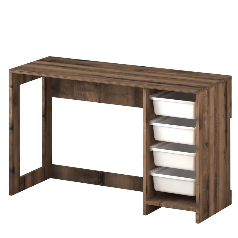 Branik Skrivbord 120x73x45 cm, White och Antique Walnut