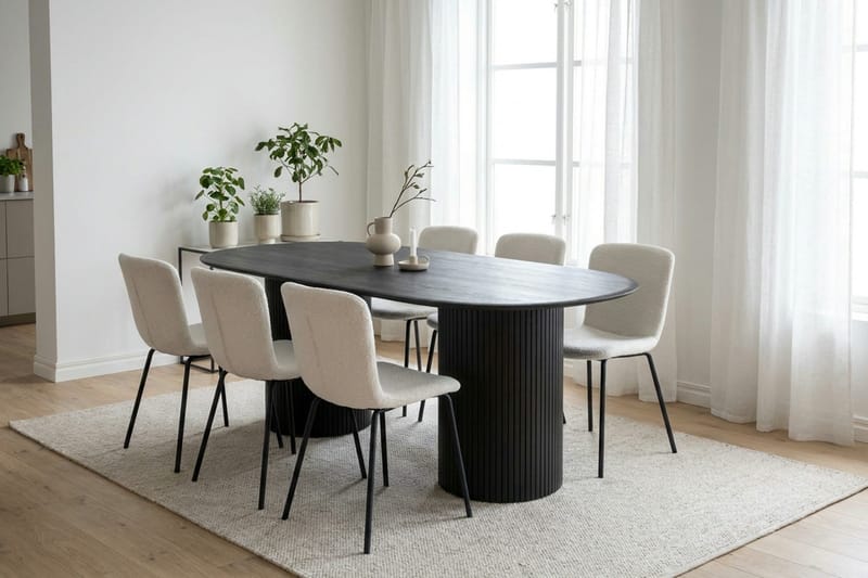 Kopparbo Matbord Oval 180x90 cm Fanér - Svart - Products - Möbler - Bord & matgrupp - Matbord & köksbord