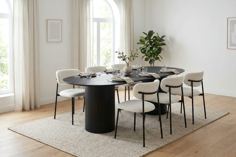 Kopparbo Matbord Oval 220x100 cm Fanér - Svart - Products - Möbler - Bord & matgrupp - Matbord & köksbord