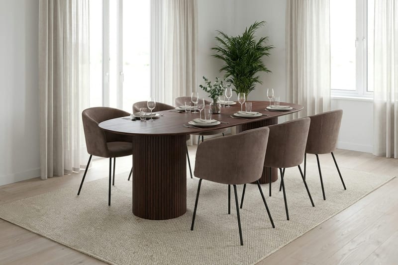 Kopparbo Matbord Oval 220x100 cm Fanér - Valnöt - Products - Möbler - Bord & matgrupp - Matbord & köksbord