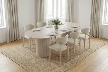 Kopparbo Matbord Oval 220x100 cm Fanér - Vitlaserat - Products - Möbler - Bord & matgrupp - Matbord & köksbord