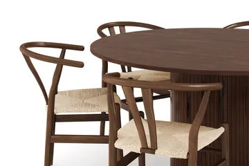 Kopparbo Matgrupp 150 cm Rund med 6 Dastoori Matstolar - Valnöt - Products - Möbler - Bord & matgrupp - Matgrupp