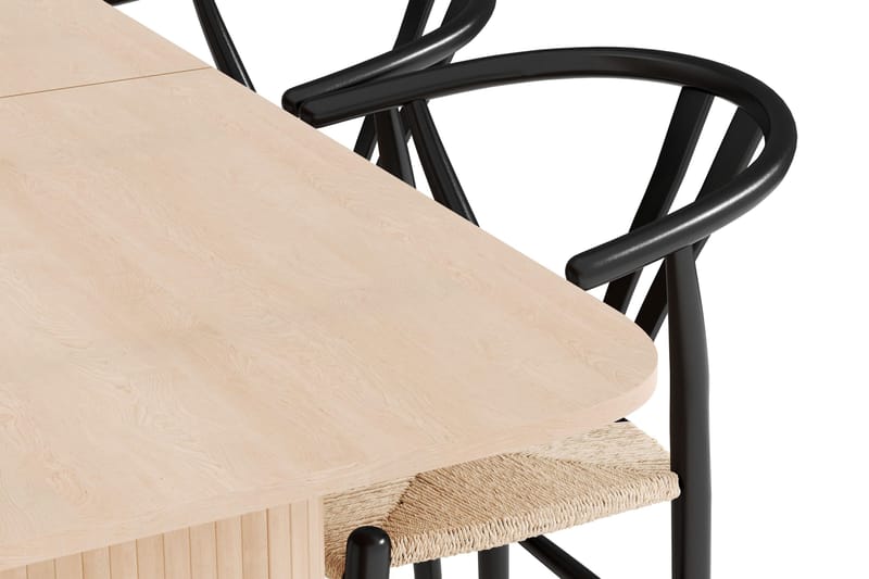 Kopparbo Matgrupp 180-240 cm Förlängningsbart med 4 Dastoori Matstolar - Whitewash - Products - Möbler - Bord & matgrupp - Matgrupp