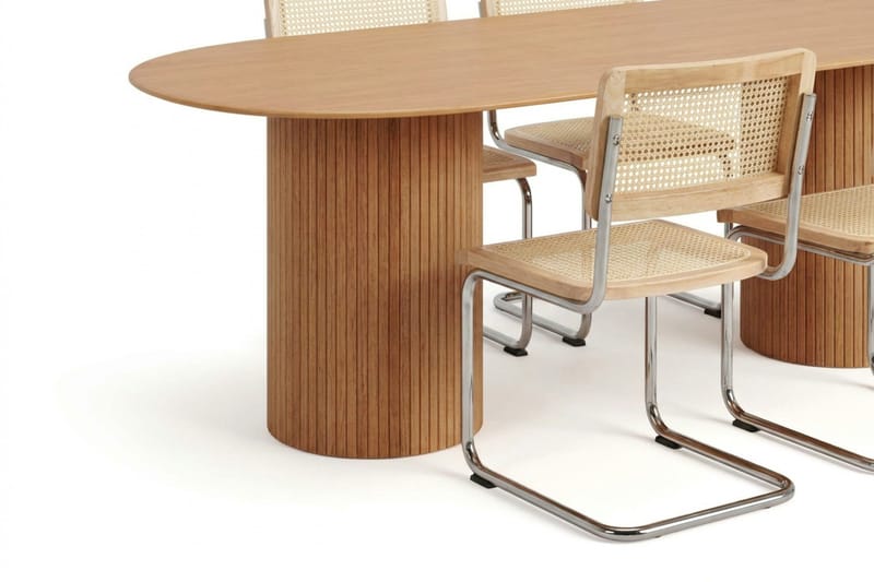 Kopparbo Matgrupp oval 220 cm Ek med 8 Build Matstolar - Ek - Products - Möbler - Bord & matgrupp - Matgrupp