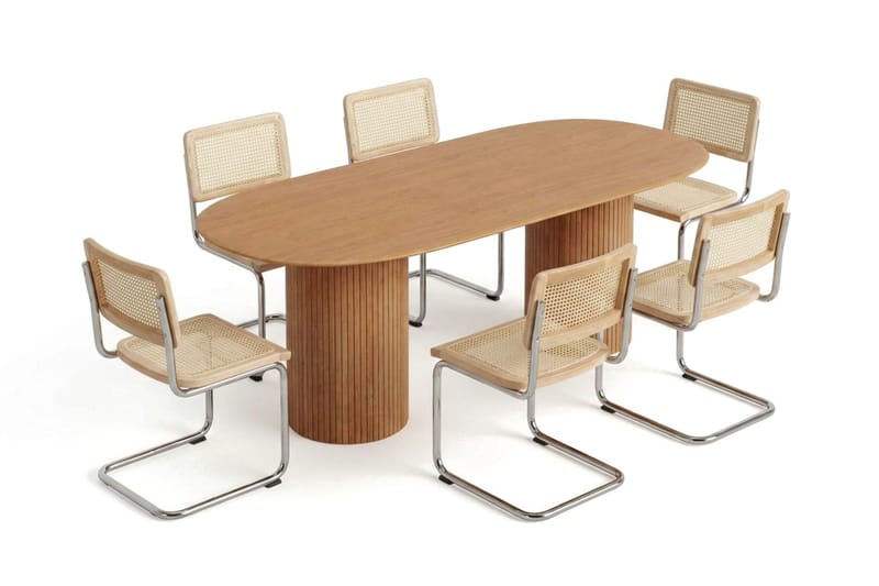 Kopparbo Matgrupp oval 220 cm Ek med 8 Build Matstolar - Ek - Products - Möbler - Bord & matgrupp - Matgrupp