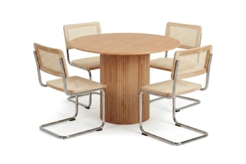 Kopparbo Matgrupp runt 110 cm Ek med 4 Build Matstolar - Ek - Products - Möbler - Bord & matgrupp - Matgrupp