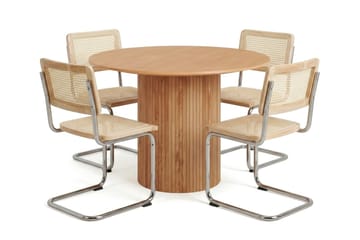 Kopparbo Matgrupp runt 110 cm Ek med 4 Build Matstolar - Ek - Products - Möbler - Bord & matgrupp - Matgrupp