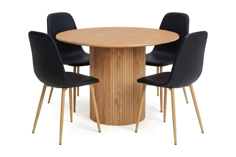 Kopparbo Matgrupp runt 110 cm Ek med 4 Nibe Matstolar - Ek - Products - Möbler - Bord & matgrupp - Matgrupp