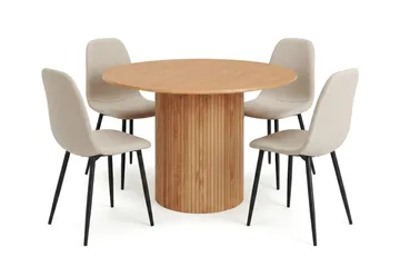 Beige/Metallben Svart - Mörkbrun