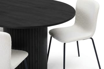 Kopparbo Matgrupp runt 110 cm Svart med 4 Katy Matstolar - Svart - Products - Möbler - Bord & matgrupp - Matgrupp