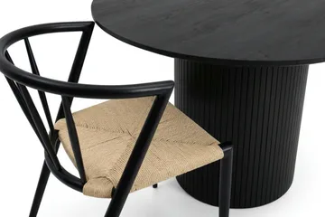 Kopparbo Matgrupp runt 110 cm Svart med 4 Winston Matstolar - Svart - Products - Möbler - Bord & matgrupp - Matgrupp