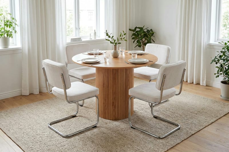 Kopparbo Runt Matbord 110 cm Fanér - Ek - Products - Möbler - Bord & matgrupp - Matbord & köksbord