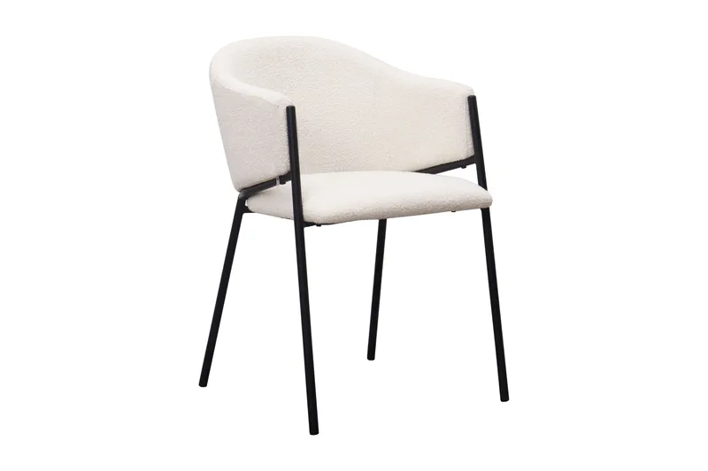 Kopparbo Runt Matbord 150 cm med 6 Filip Matstolar - Valnöt / Vit Bouclé - Products - Möbler - Bord & matgrupp - Matgrupp