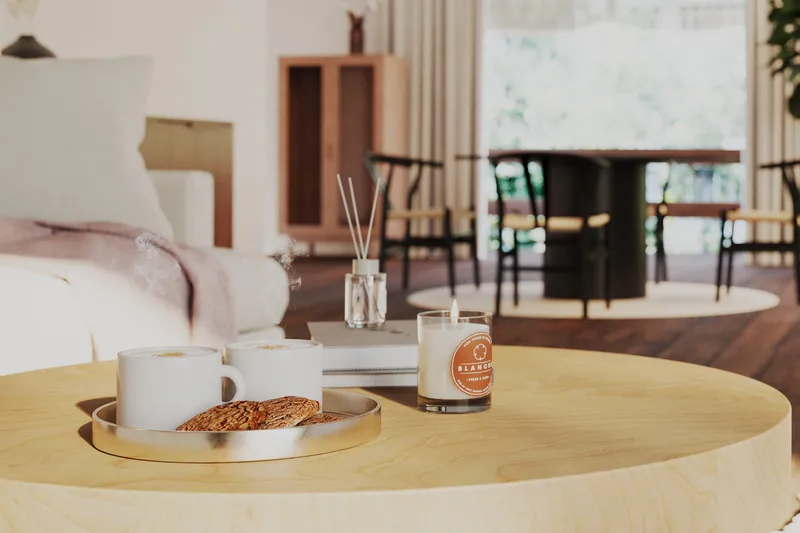 Kopparbo Soffbord 90 cm Runt Vitlaserad Ek - Ljust vitlaserat ekträ - Products - Möbler - Bord & matgrupp - Soffbord