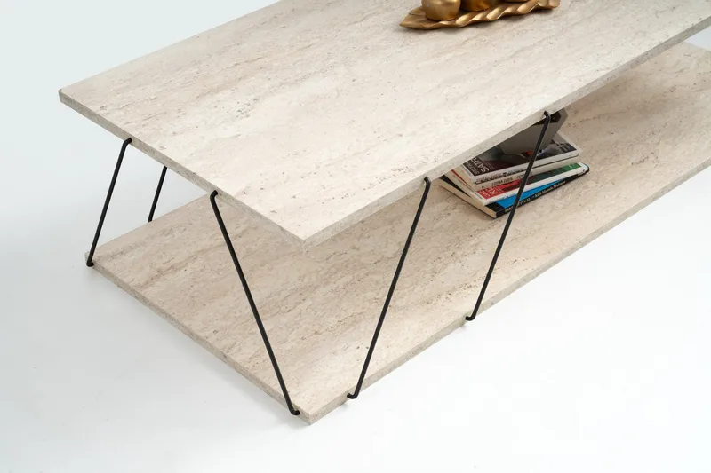 Labranda Soffbord 120 cm - Svart/Marmor - Products - Möbler - Bord & matgrupp - Soffbord