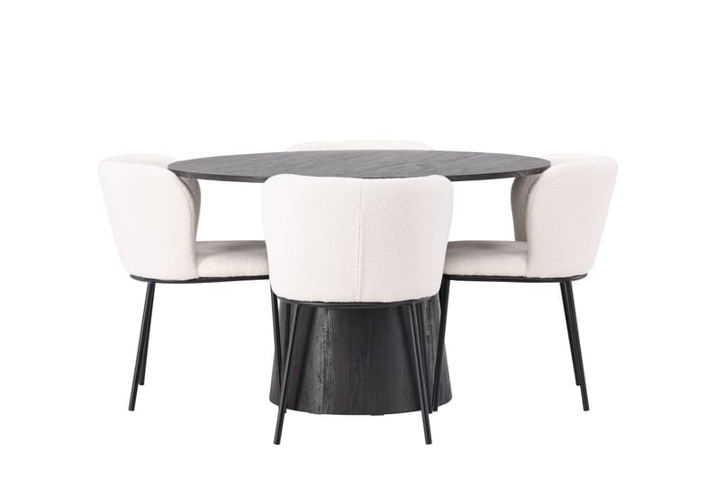 Lanzo Matgrupp 120 cm Rund med 4 Edina Stolar - Mocca - Products - Möbler - Bord & matgrupp - Matgrupp