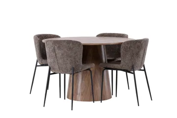 Lanzo Matgrupp 120 cm Rund med 4 Modesto Stolar - Natur - Products - Möbler - Bord & matgrupp - Matgrupp
