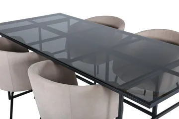 Leif Matgrupp 200 cm Rektangulär med 4 Berit stolar - Beige - Products - Möbler - Bord & matgrupp - Matgrupp