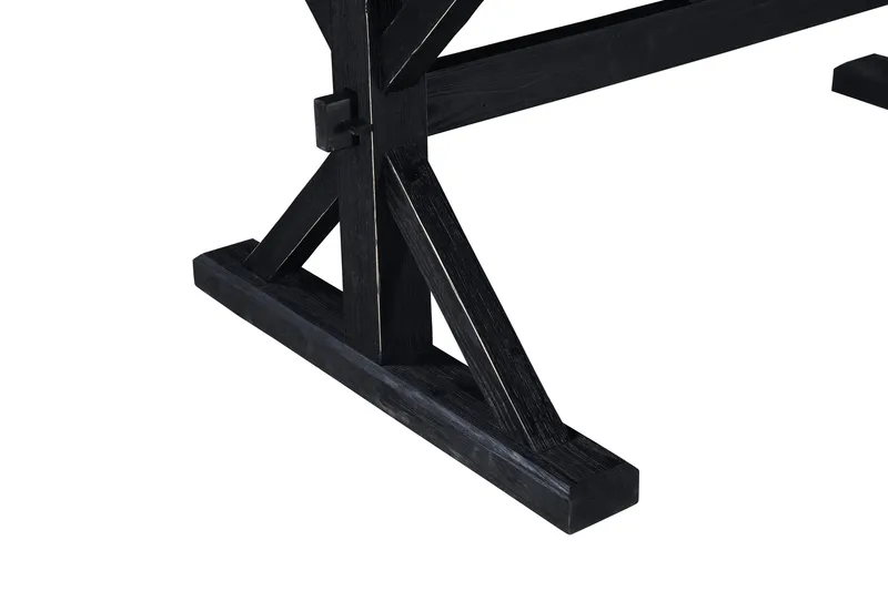 Lyon Förlängningsbart Matbord 6 personer - Utdragbart plankbord 200 cm - Natur/Svart - Products - Möbler - Bord & matgrupp - Matbord & köksbord