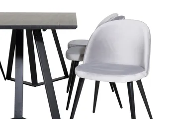 Marina Matgrupp 180 cm Rektangulär med 6 Velvet stolar - Svart - Products - Möbler - Bord & matgrupp - Matgrupp