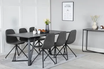 Marina Matgrupp 180 cm Rektangulär med 6 Polar stolar - Svart - Products - Möbler - Bord & matgrupp - Matgrupp