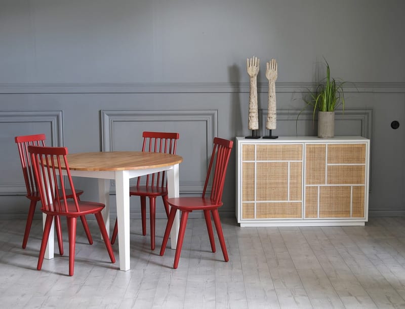 Matbord Ø110 cm ek vit - Ek/vit - Products - Möbler - Bord & matgrupp - Matbord & köksbord