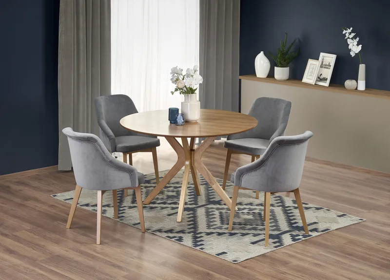 Matbord Ø120 cm ekfanèr - Rio, Ek