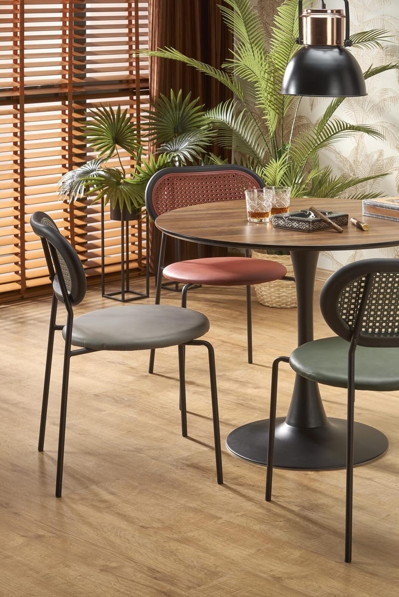 Matbord Ø90 cm - Valnöt/svart - Valnöt/svart - Products - Möbler - Bord & matgrupp - Matbord & köksbord