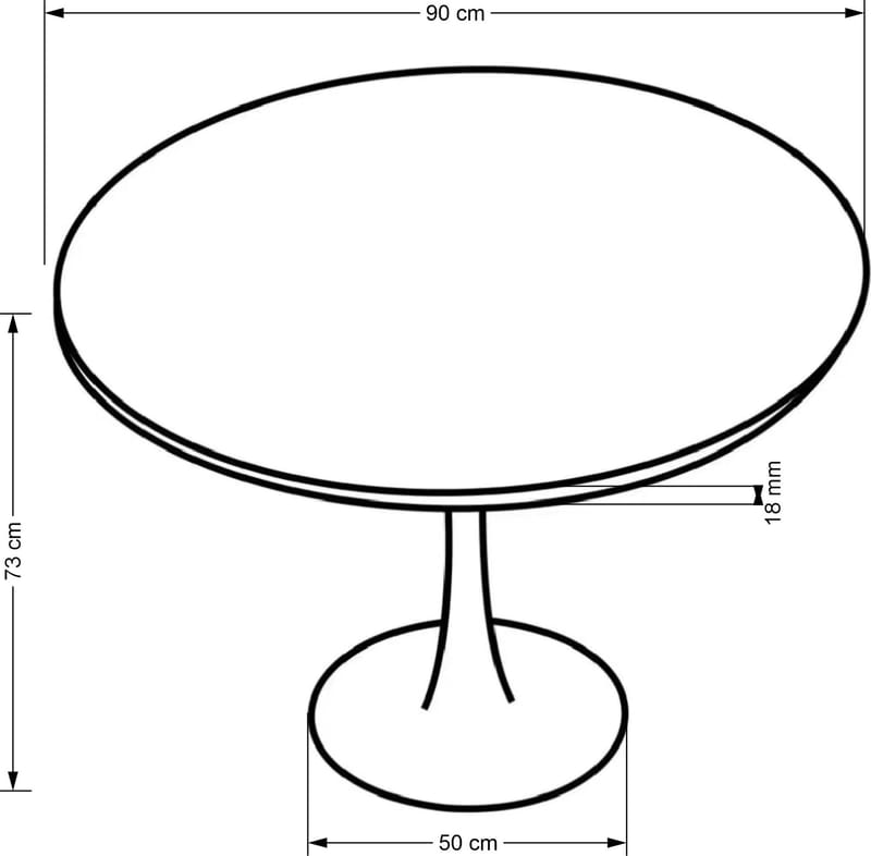 Matbord Ø90 cm - Valnöt/svart - Valnöt/svart - Products - Möbler - Bord & matgrupp - Matbord & köksbord