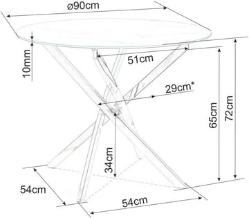 Matbord med glasskiva Ø90 cm guldiga bordsben - Guld - Products - Möbler - Bord & matgrupp - Matbord & köksbord