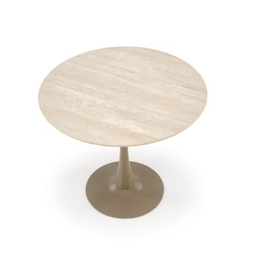 Matbord runt Ø90 cm - Beige travertin - Beige travertin - Products - Möbler - Bord & matgrupp - Matbord & köksbord