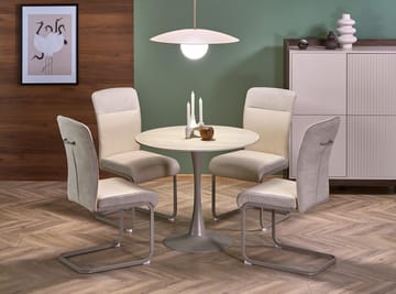 Matbord runt Ø90 cm - Beige travertin - Beige travertin - Products - Möbler - Bord & matgrupp - Matbord & köksbord