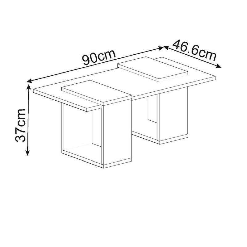 Matris Soffbord 90x37x46,6 cm - Gordion Marble och Grey - Products - Möbler - Bord & matgrupp - Soffbord
