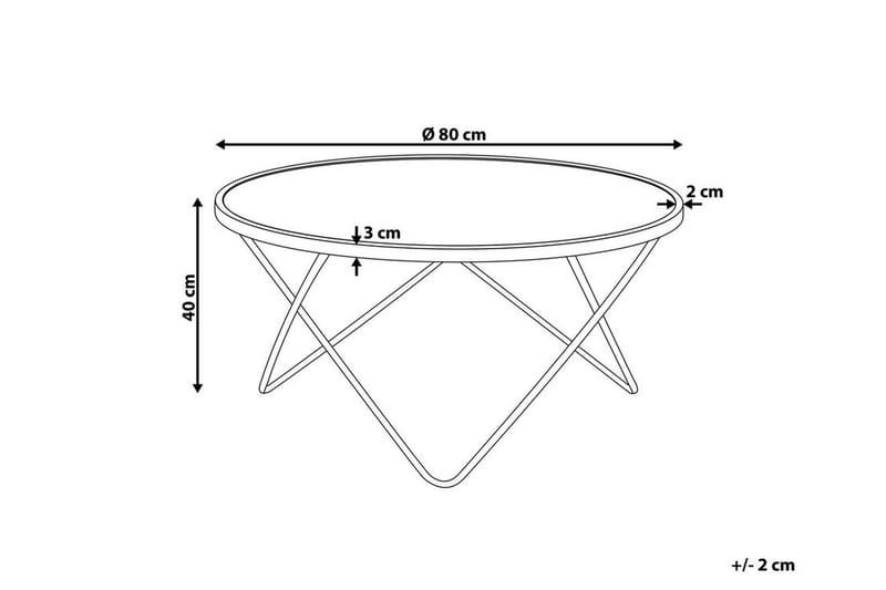 Meerah Soffbord 80 cm Runt - Glas/Svart/Guld - Products - Möbler - Bord & matgrupp - Soffbord