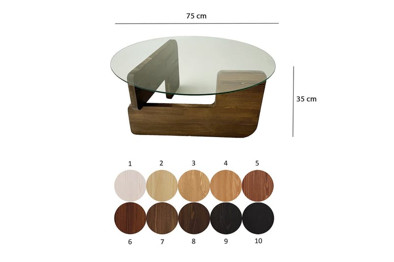 Mijara Soffbord 75 cm - Valnöt/Transparent - Products - Möbler - Bord & matgrupp - Soffbord