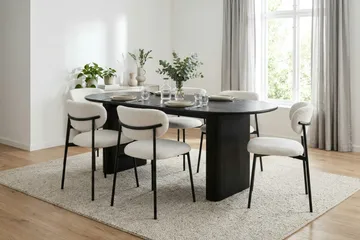 Noira Matbord 220x100 cm Fanér - Svart - Products - Möbler - Bord & matgrupp - Matbord & köksbord