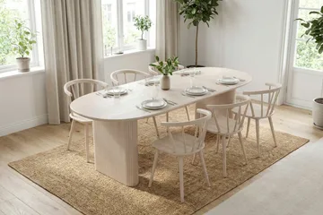 Noira Matbord 220x100 cm Fanér - Vitlaserad - Products - Möbler - Bord & matgrupp - Matbord & köksbord