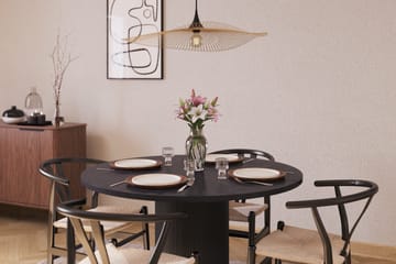 Noira Matgrupp 120 cm Massiv Ek Rund med 4 Dastoori Matstol - 2220067-4,2206128-1 - Svart - Products - Möbler - Bord & matgrupp - Matgrupp