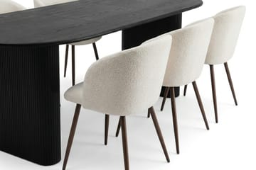 Noira Matgrupp förlängningsbart 160-220 cm Svart med 6 Greya Matstolar - Svart - Products - Möbler - Bord & matgrupp - Matgrupp