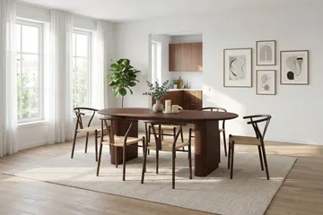 Noira Matgrupp rektangulärt 180 cm Valnöt med 6 Elysia Matstolar - Products - Möbler - Bord & matgrupp - Matgrupp