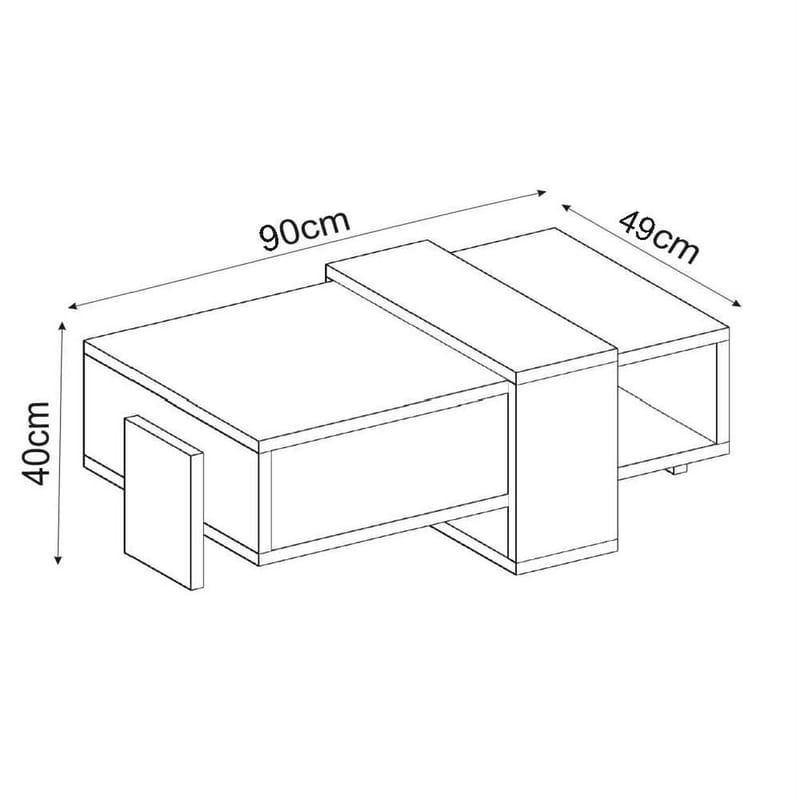 Norell Soffbord 90x40x49 cm - Vit och Sapphire Oak - Products - Möbler - Bord & matgrupp - Soffbord