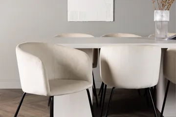 Olga Matgrupp 200 cm Rektangulär med 6 Berit Stolar - Beige - Products - Möbler - Bord & matgrupp - Matgrupp