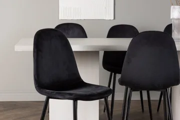 Olga Matgrupp 200 cm Rektangulär med 6 Polar Stolar - Svart - Products - Möbler - Bord & matgrupp - Matgrupp