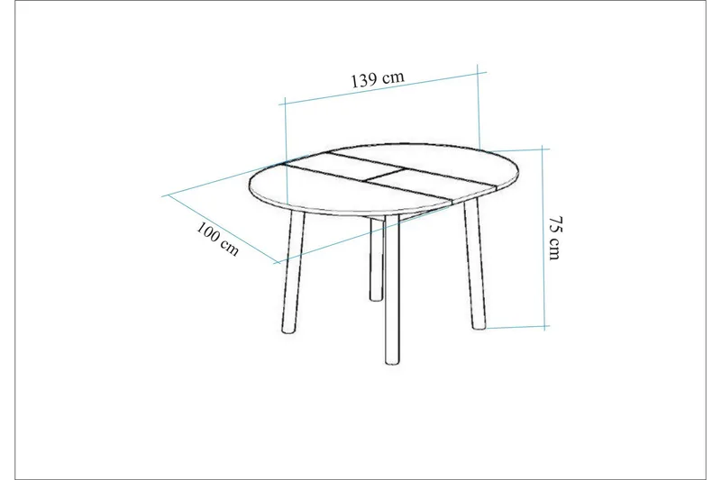 Oliver Matbord 100 cm - Vit - Products - Möbler - Bord & matgrupp - Matbord & köksbord