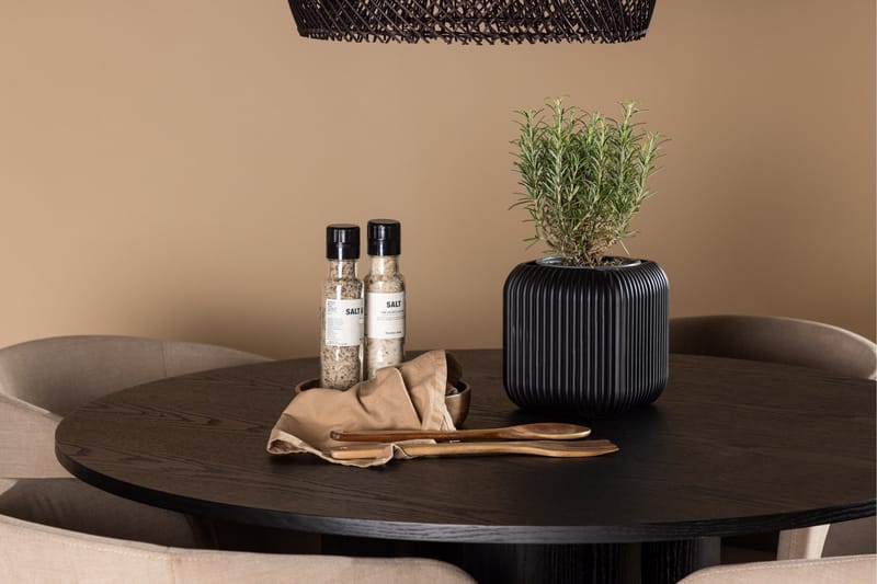 Olivia Matgrupp 110 cm Rund med 4 Berit Stolar - Beige - Products - Möbler - Bord & matgrupp - Matgrupp