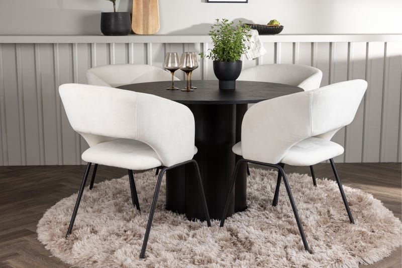 Olivia Matgrupp 110 cm Rund med 4 Day Stolar - Svart - Products - Möbler - Bord & matgrupp - Matgrupp