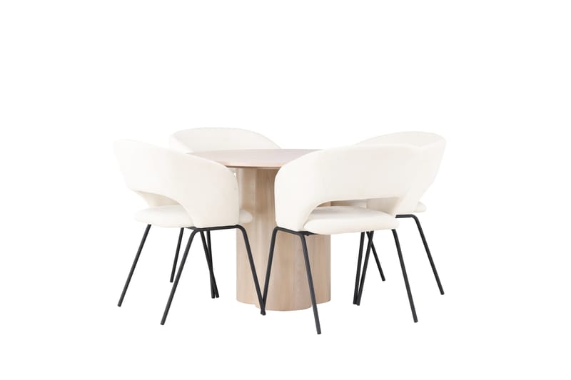 Olivia Matgrupp 110 cm Rund med 4 Day stolar - Whitewash - Products - Möbler - Bord & matgrupp - Matgrupp