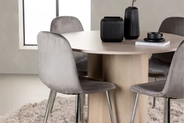 Olivia Matgrupp 110 cm Rund med 4 Eva stolar - Whitewash - Products - Möbler - Bord & matgrupp - Matgrupp