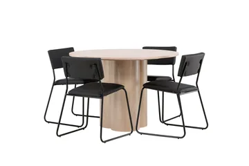 Olivia Matgrupp 110 cm Rund med 4 Kenth Stolar - Svart - Products - Möbler - Bord & matgrupp - Matgrupp