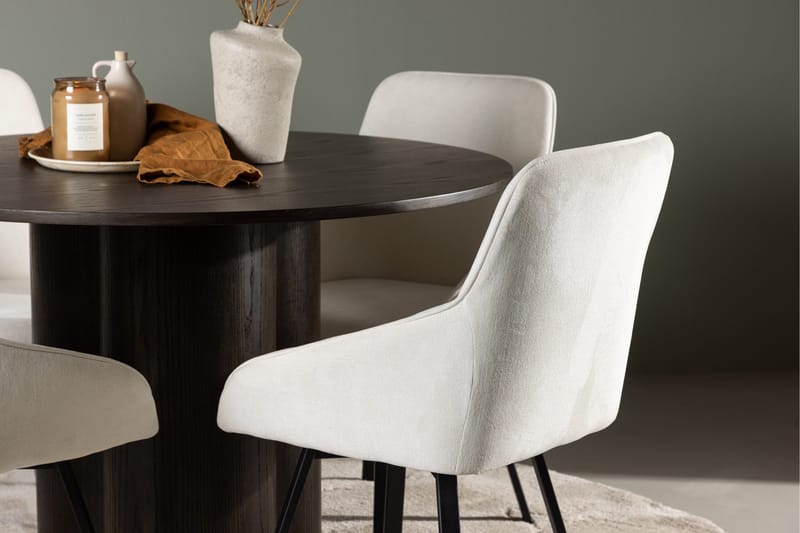 Olivia Matgrupp 110 cm Rund med 4 Rosie stolar - Beige - Products - Möbler - Bord & matgrupp - Matgrupp